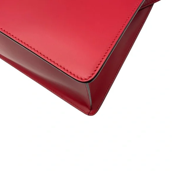 GUCCI RED CALFSKIN LEATHER MEDIUM SYLVIE TWO WAY TOP HANDLE BAG - Picture 11 of 13